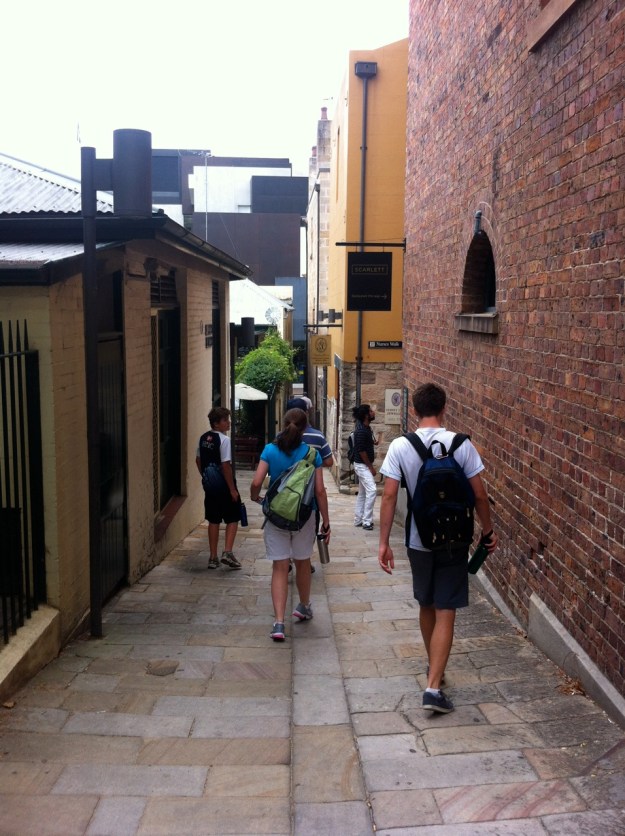 Getting a feel for old town in The Rocks district.  