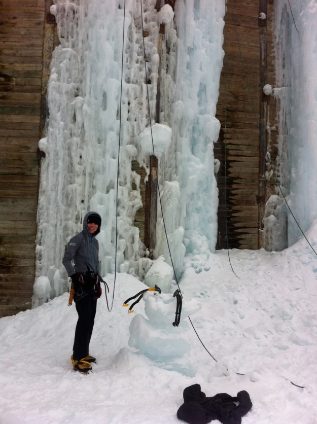 Getting our fix at the Teton Ice Park.