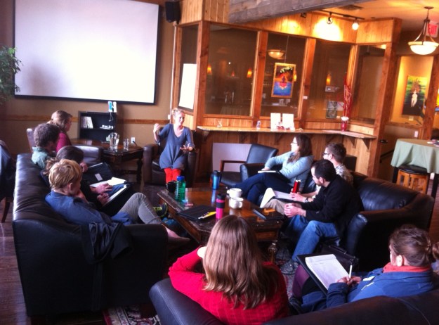 Elke lays it out for our group.