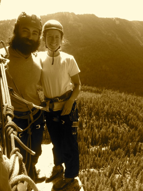 My fine friends on top of the Skyport Chimney. One of the coolest ledges anywhere.