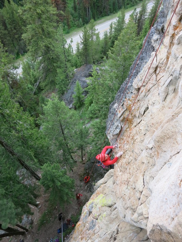 Tess pulls the roof bulge.