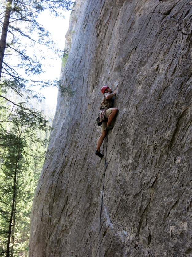 learning to go up. the canon, 5.11c, rattler gulch, mt.