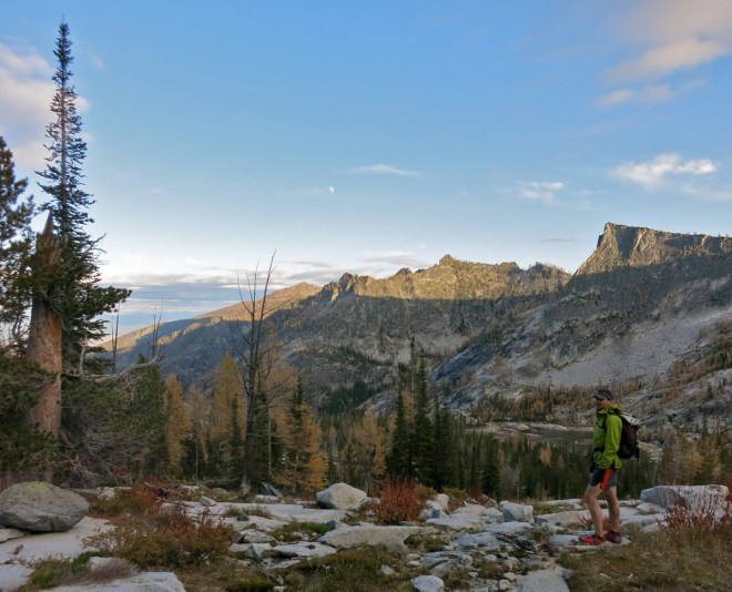 Pink shoes, shorts, and 3 layers on top. Makin' a statement.
