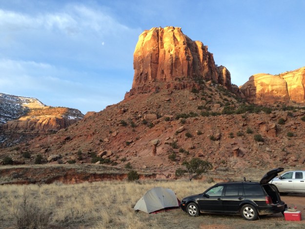 View from tent. Not bad for finding camp in the dark.