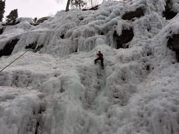 newbie ice climber, grit, never say never