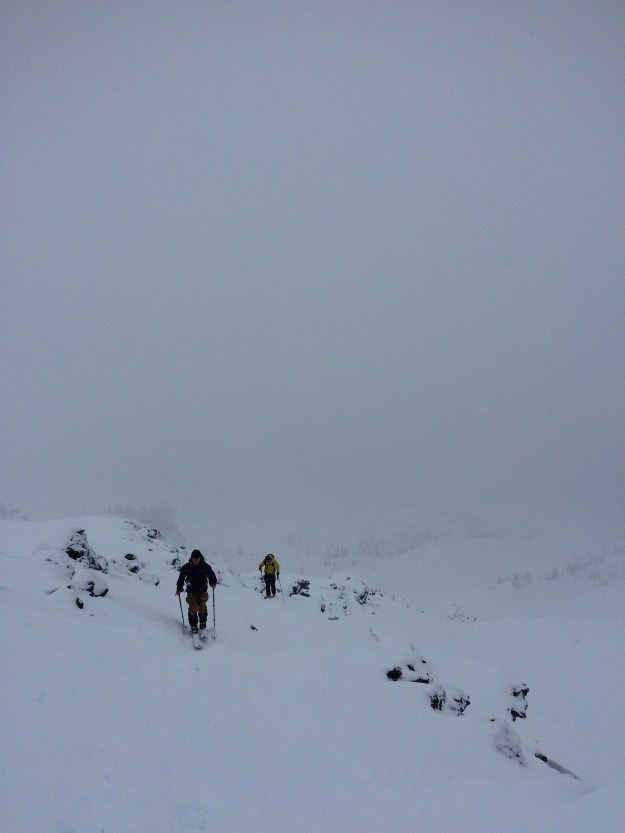 mt st helens, skinning, backcountry skiing, whiteout